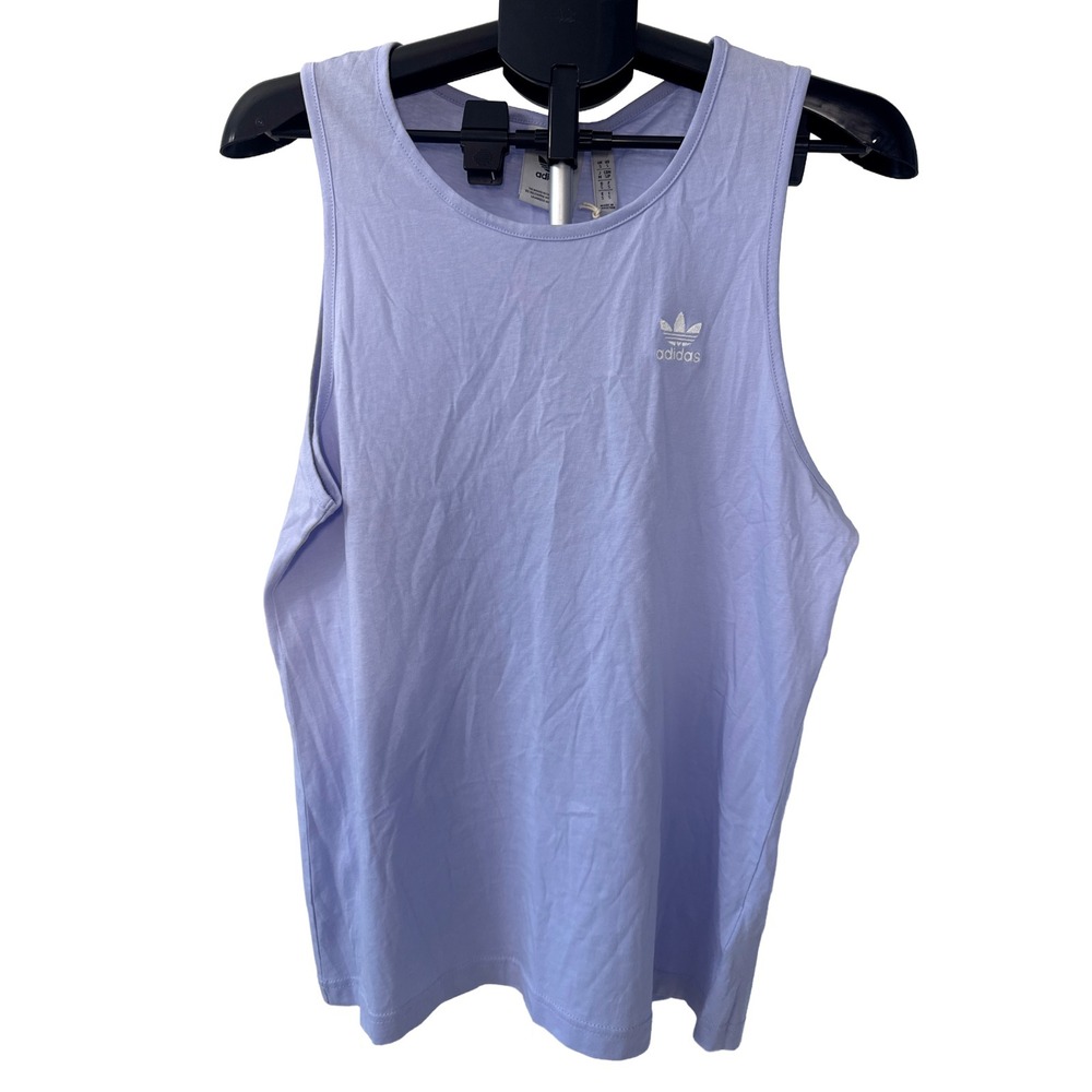 Adidas Originals Trefoil Tank Top Lavender Purple Embroidered Logo Women's Small